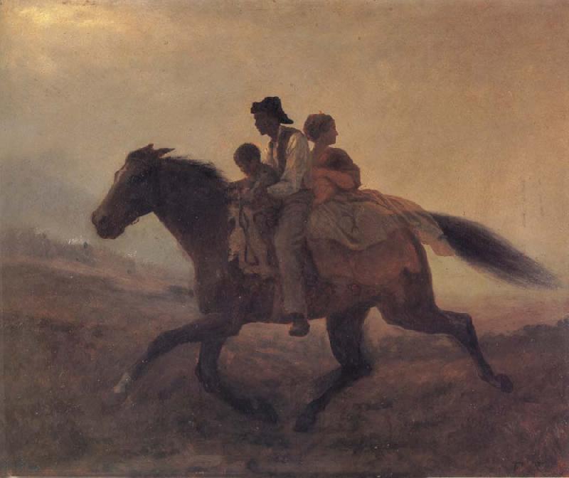 Eastman Johnson A Ride for Liberty-The Fugitive Slaves oil painting image